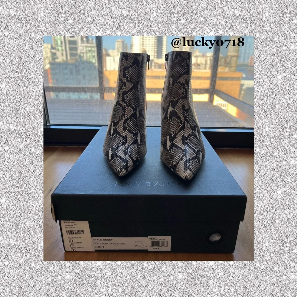 Tony Bianco NWT Gessy Bootie in Natural Snake Sz 7 - Picture 2 of 14